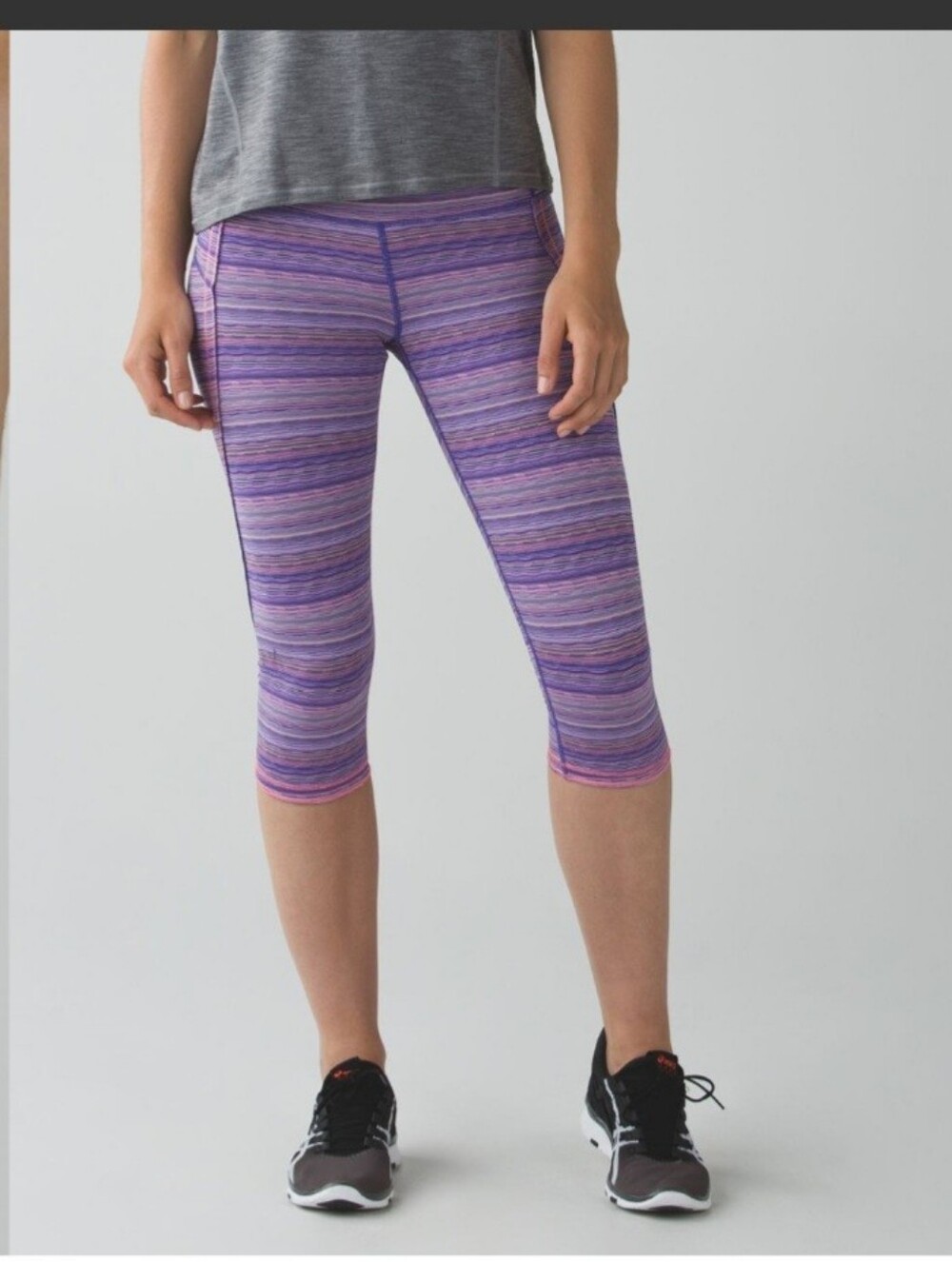 Lululemon Run: Top Speed Crop/Space Dye Twist Iris Flower Pink Shell